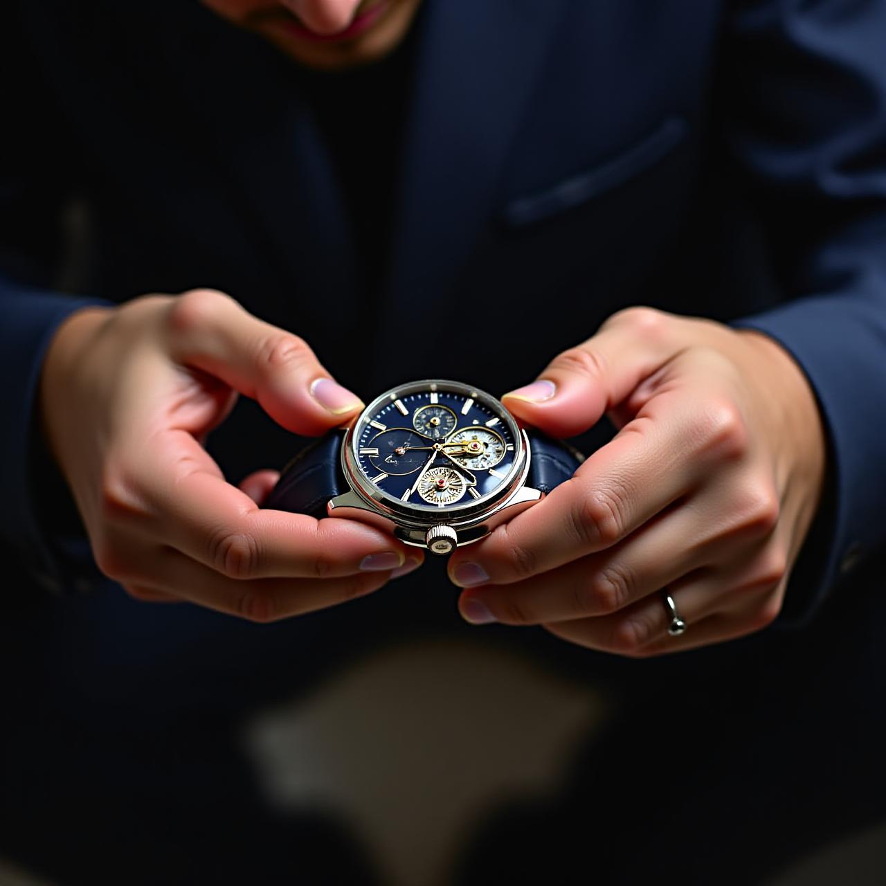 Artigiano al lavoro su orologio di lusso