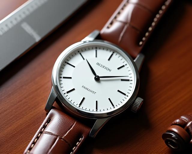 Orologio Classico con cinturino in pelle marrone